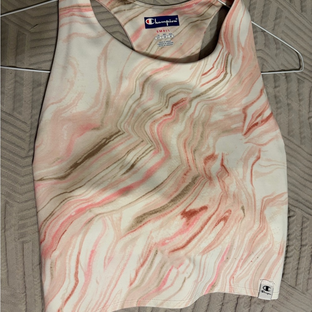 Champion Women's Swirl Pattern Tank Top - Pink and Cream